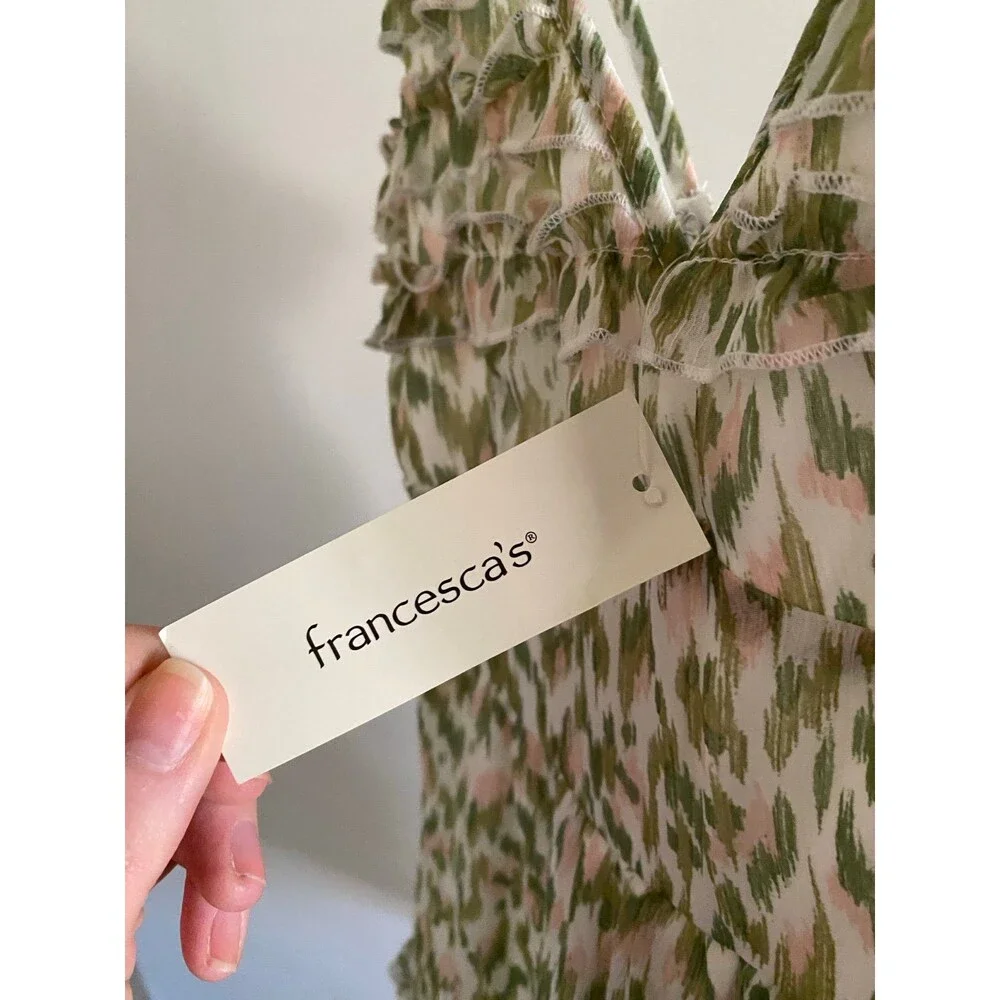 Francesca’s Mi Ami Katrina Ruffle Romper Size XS NWT